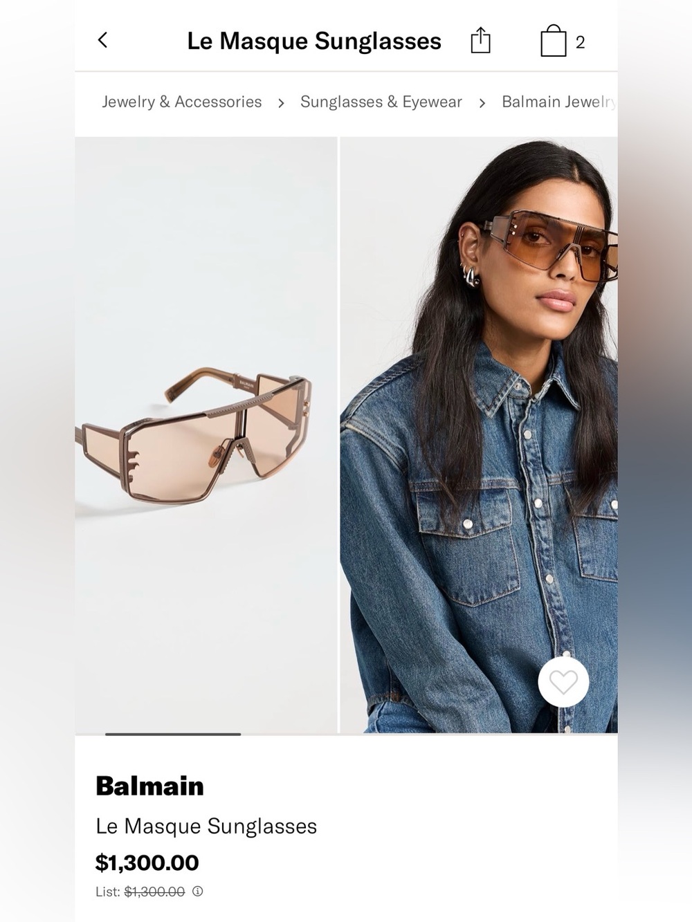 Balmain Le Masque Sunglasses in Brown Gradient Shield